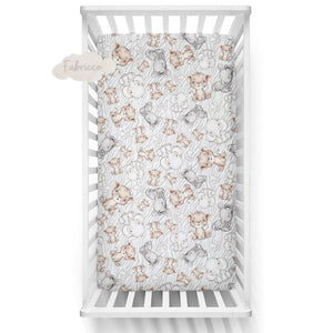 Cute Safari Animals fitted sheet, safari nursery, Fabricco UK
