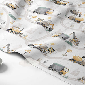 Boy's Bedding Set - Diggers & Trucks - Baby Cot and Cot Bed