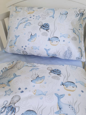 Cot Bedding Set with Bumper - Under The Sea