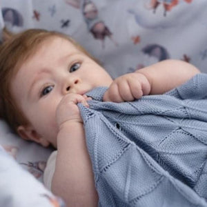 Bamboo Cellular Baby Blanket - light blue