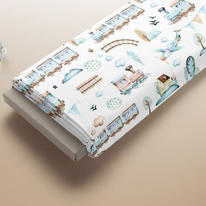 Cho Cho Train Cotton Fabric – 1 Meter Continuous Cut (Boys Nursery Theme)