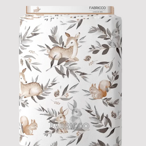 Cotton Fabric - Forest Friends Natural