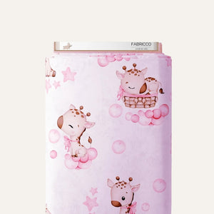 Cotton Fabric - Sweet Giraffe in pink