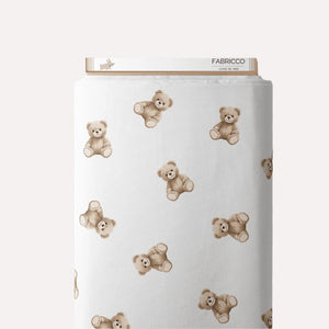 Cotton Fabric - Teddy Bear in brown and beige