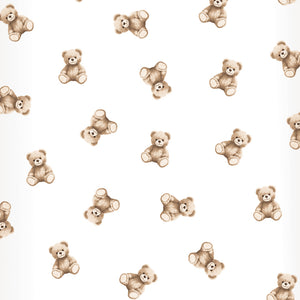 Cotton Fabric - Teddy Bear in brown and beige