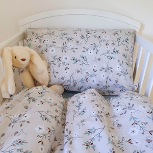 This nature-inspired baby bedding set is the perfect finishing touch for a natural, earthy baby girl nursery.