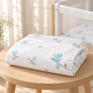 Forget-me-not SnuzPod fitted sheet handmade in the UK from 100% OEKO-TEX cotton
