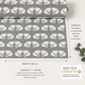Grey Fox Cotton Fabric UK Fabricco