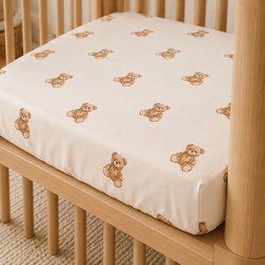 Nestig Mini Crib Snow, Wave and Cloud mattresses. Custom-made in the UK, fully elasticated and available in nursery patterns.