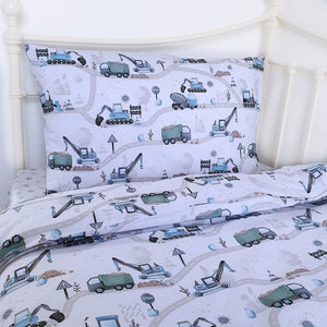 Single Bed Bedding Set - Blue Diggers