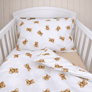 Little Brown Teddy Bear Baby Bedding Set – 100% Cotton, Cot & Cot Bed , https://fabricco.co.uk/