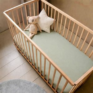 baby green fitted sheet , cot, toddler , cotton uk