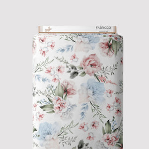 cotton fabric, english garden, flowers