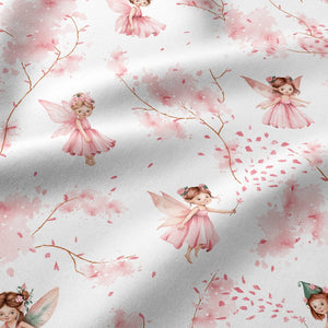 fairy pink cotton fabric uk