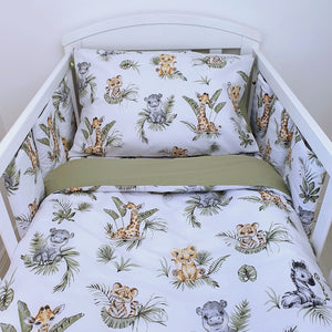 jungle animals baby bedding with bumper. safari