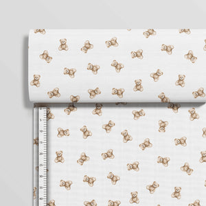 Cotton Fabric - Teddy Bear in brown and beige