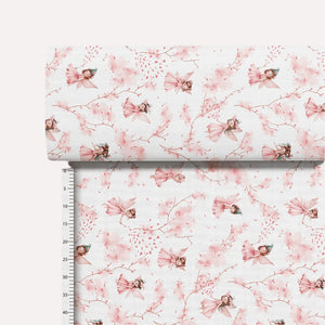 pink fairy cotton fabric uk, kids fabric
