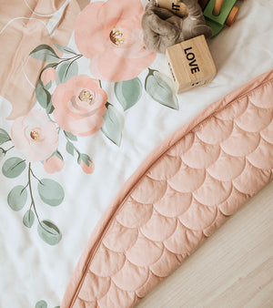 Luxury Quilted Play Mat and Toy Storage Bag All-In-One for Baby Girls , NATURE & LOVE