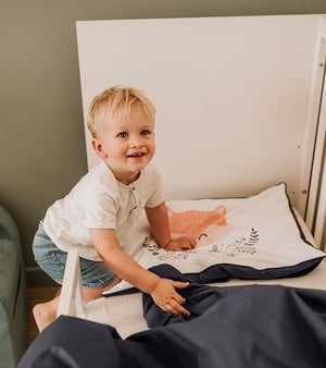 Nature & Love Cot Bed Bedding Set - Baby Fox- Dark Grey