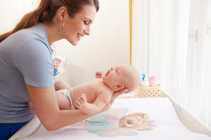 Deluxe Baby Girl Wedge Anti Roll Nappy Baby Changing Mat with Curved Sides and Raised Edges - Fluffy Puffy Nelly