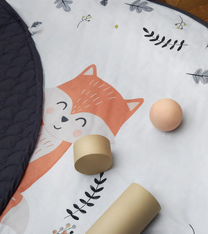 Luxury Quilted Play Mat and Toy Storage Bag All-In-One for Baby / Toddler, NATURE & FOREST