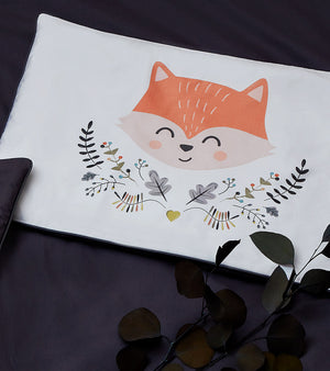 Nature & Love Cot Bed Bedding Set - Baby Fox- Dark Grey