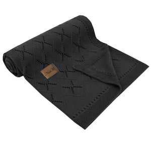 Baby Bamboo Cellular Blanket - Dark Grey, baby shower, Fabricco, kids interiors, scandi born baby