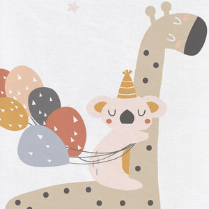 Deluxe Unisex Folding Travel Nappy Baby Changing Mat with Popper Close - Happy Animals Giraffe