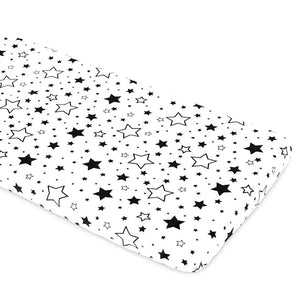 Monochrome Stars Fitted Sheet - Cot and Cot Bed