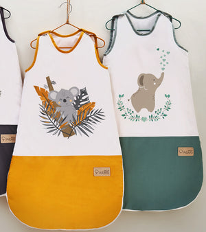 Baby Sleeping Bag ,2.5 Tog, 0-6 months , Nature & Love - Little Elephant. Fabricco