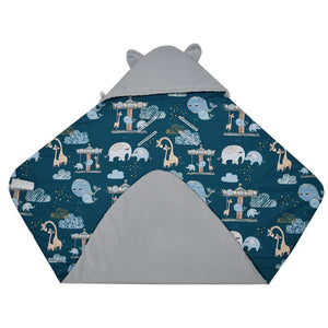 baby car seat wrap , baby hooded blanket/ wrap. quick and easy to use comfortable, safe and breathable cosy & light adjustable hood with stylish ears reversible design 3 and 5-point harness friendly -with slits to make it easy to pull seatbelt straps through fits most travel systems suitable for babies aged 0 - 9 months made from Oeko-Tex certified fabrics