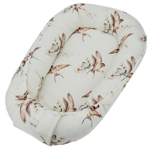 Baby Bamboo Nest - Cocoon, 0-16 months , Beige Birds
