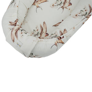 Baby Bamboo Nest - Cocoon, 0-16 months , Beige Birds