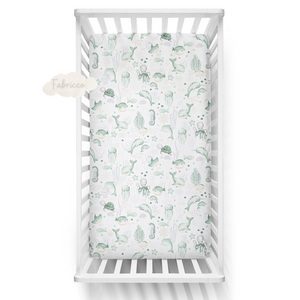 Sea Life Mint Fitted Sheet - Cot and Cot Bed