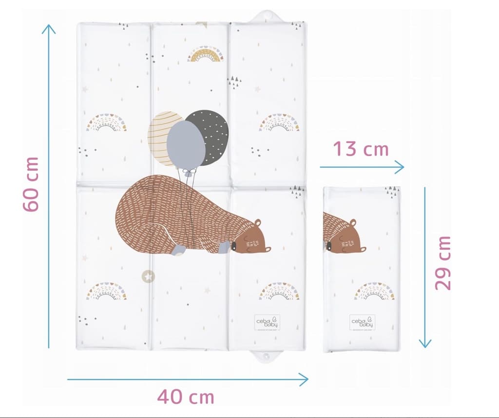 Deluxe Unisex Folding Travel Nappy Baby Changing Mat with Popper Close -My Best Friend Bear
