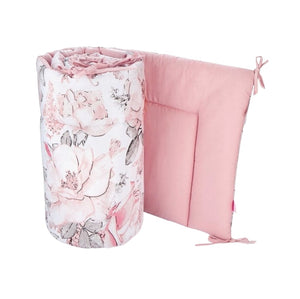 Cot Bumper - Dusty Pink Flowers
