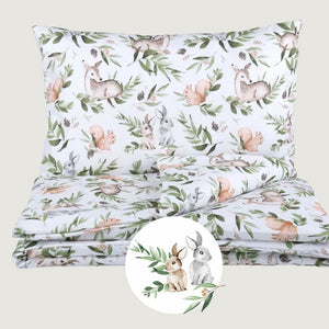 Squirrel and Baby Deer Baby Bedding SetBaby Cot and Toddler Bedding Set - Natural Nursery