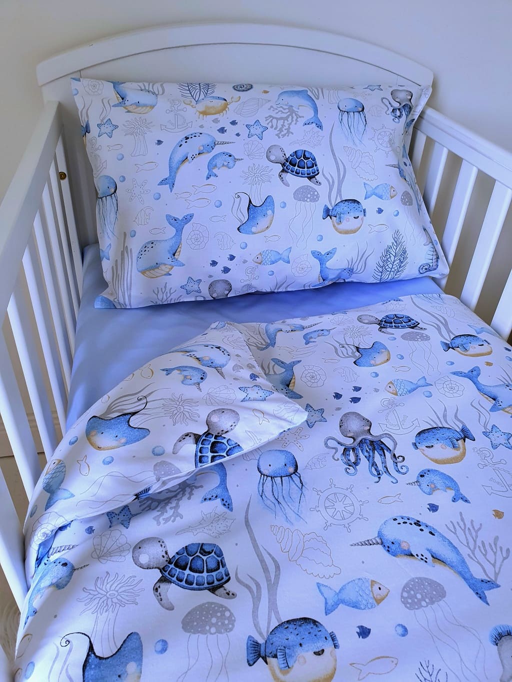Cot Bedding Set with Bumper - Under The Sea