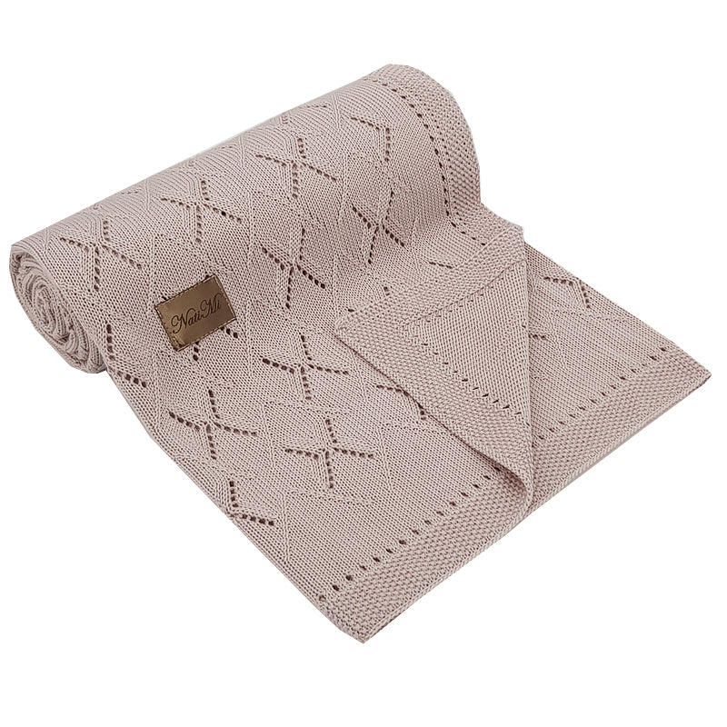 Bamboo Cellular Baby Blanket  - Dusty Pink