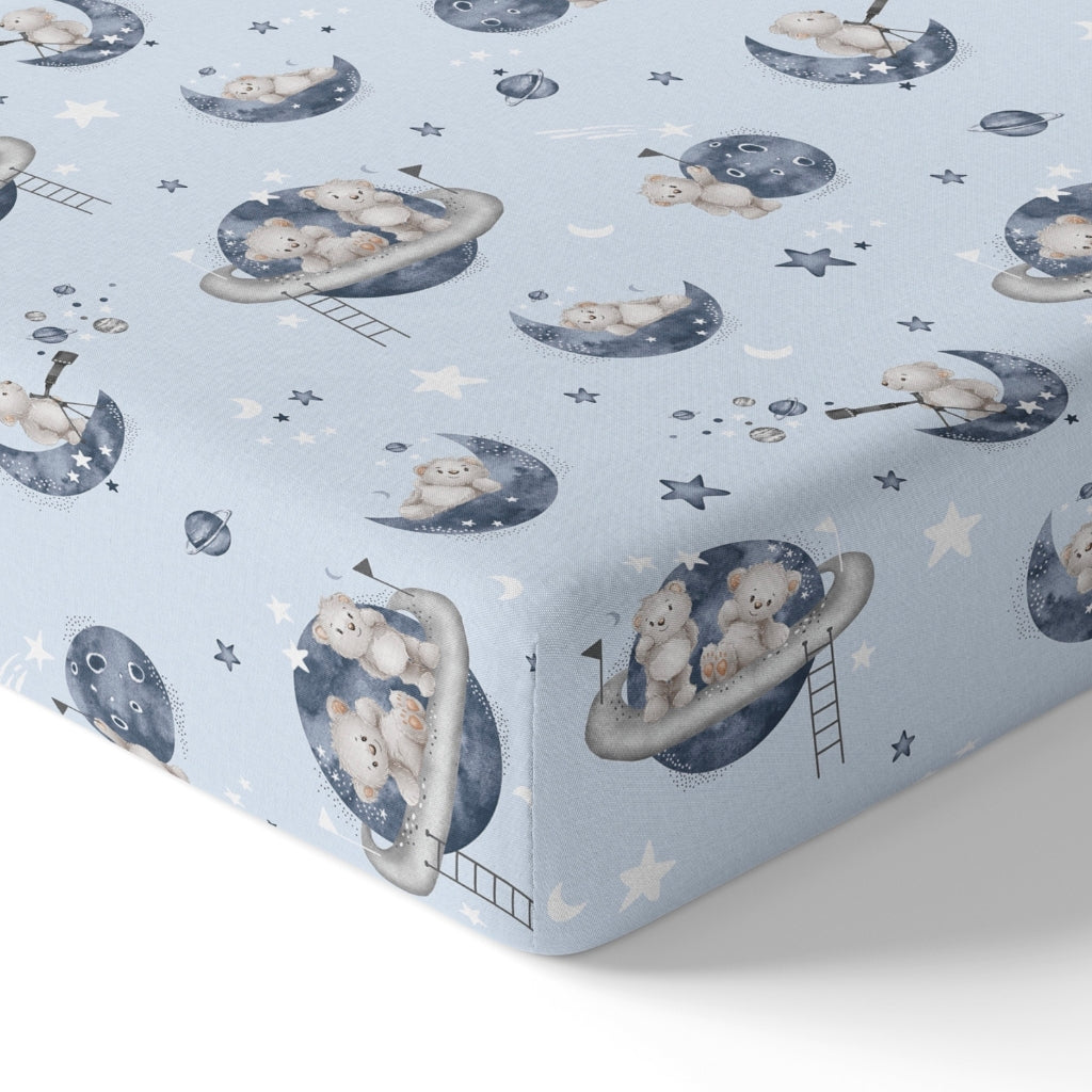 Baby Fitted Sheet - Teddy Space Adventure