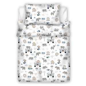 Kids Single Bedding Set Safari Adventure in Blue