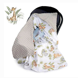 Baby Car Seat  Blanket  , Baby Wrap - Cute Jungle Animals