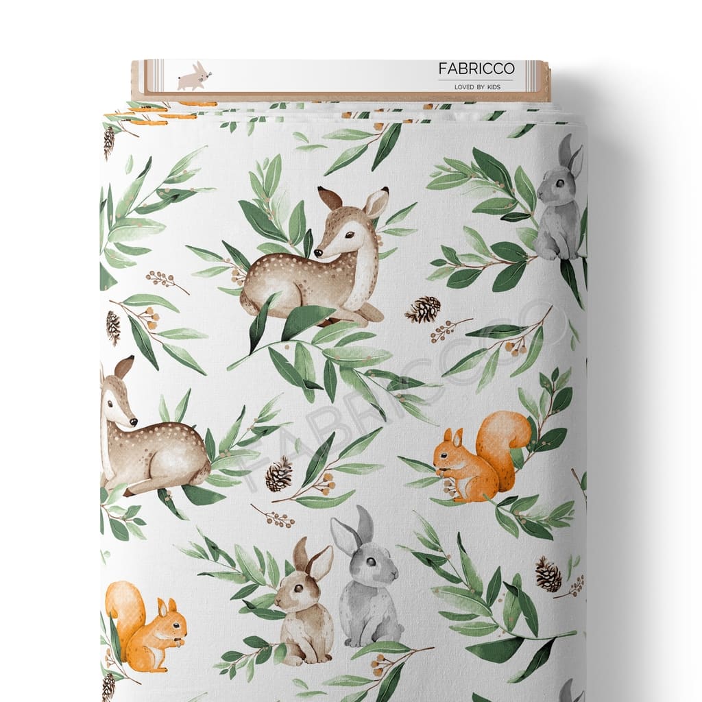 Cotton Fabric - Forest Friends Green