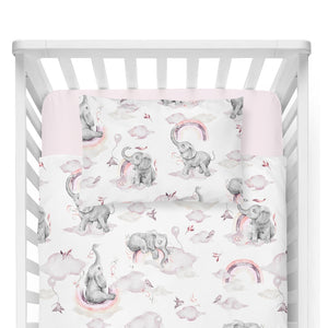 Sweet Safari Baby Bedding Set , Pink Elephant & Rainbow, Baby Shop Ireland
