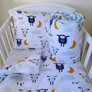 baby bedding sheep, cot bumper