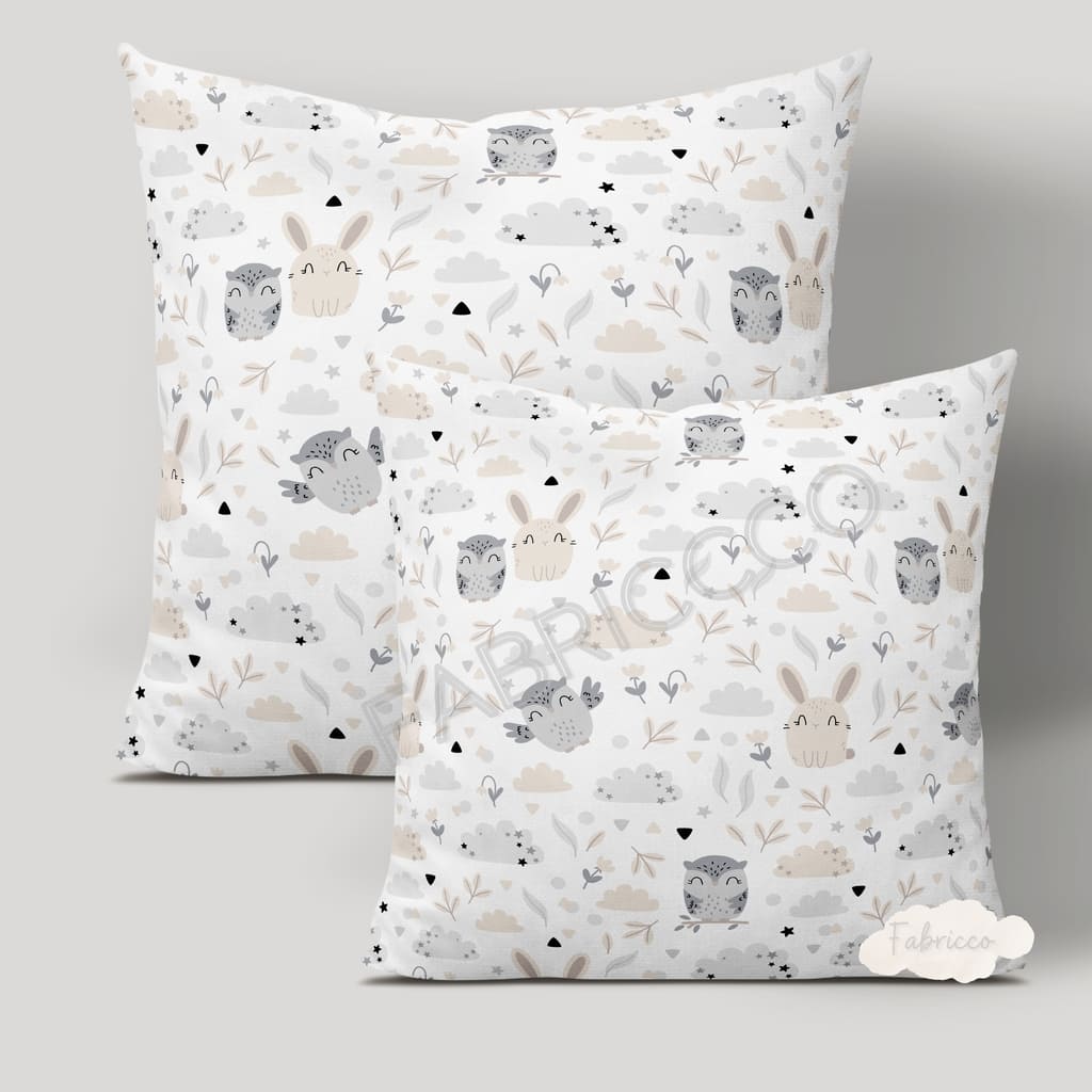 Cotton Fabric -  Owls and Friends