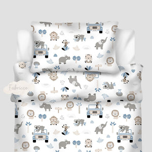 Kids Single Bedding Set Safari Adventure in Blue