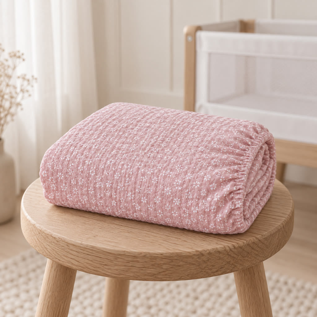 Pink Floral Seersucker SnuzPod Fitted Sheet – SnuzPod 2, 3 &amp; 4