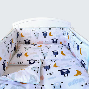 baby bedding sheep, cot bumper