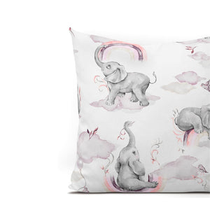 Sweet Safari Baby Bedding Set , Pink Elephant & Rainbow , Fabricco UK